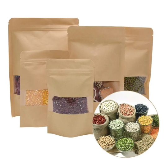 Bolsa Doypack Kraft Ventana / 20x30+5cm 100 unidades